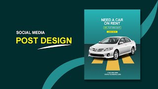 Car poster design in photoshop  Very Simple Photoshop Tutorial For Beginners [upl. by Anelhtak147]