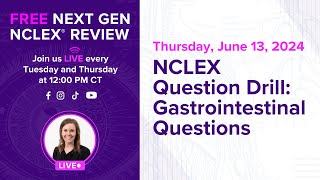 Free Next Gen NCLEX Review NCLEX Question Drill Gastrointestinal Questions [upl. by Ennaisoj]