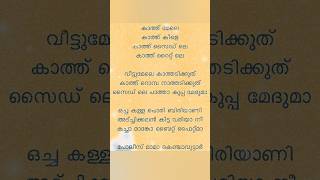 Kaathu mela song lyrics in Malayalam Paal Dabba and ofRO song trendingshorts acoustic relish [upl. by Okun]