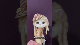 How To Make Needle Felted Cat Fairy Lady  Needle Felting ASMR  Needle Felting Cats [upl. by Aidni]