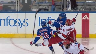 Vincent Trocheck Hit Against Jesperi Kotkaniemi [upl. by Olympie]