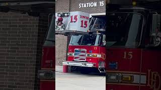 Lincolnwood Fire Department Tower 15 going to a stuck elevator [upl. by Elana]