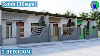 Small House Design 5x6m 30sqm  Apartment  Modern house design [upl. by Etnahs]