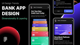 UI Design Trends  7  Dimensionality amp Layering  Bank App Design [upl. by Hearsh]