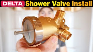 Delta Shower Valve Installation  PEX Install For TubShower Combo [upl. by Astrahan891]