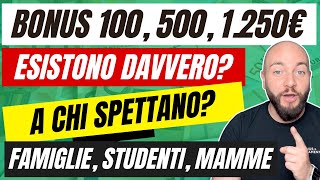 BONUS 100 EURO ecco la lista dei bonus anche per studenti e mamme lavoratrici [upl. by Faxan]