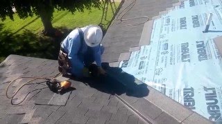 HOW TO VIDEO Roofing Basics Installing a valley on a shingle roofthe easiest and fastest way [upl. by Sudbury57]