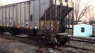 Freight Train Coupling At Grain Elevator Spur [upl. by Niggem958]