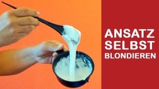 Ansatz braun auf blond selber färben  Platin ohne Gebstich  Haare blondieren Tutorial  Anleitung [upl. by Craddock758]