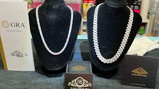 Jewelry reveal and review from Harlembling Moissanite tennis chain and prong chain [upl. by Zinnes754]