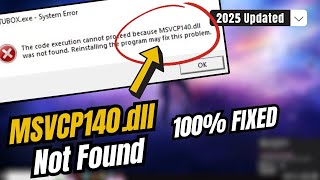 How to Fix msvcp140dll Missing or Not Found ☑️ Error msvcp140dll Not Found [upl. by Ytsihc]