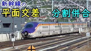 平面交差配線で忙しい新幹線 福島駅【上りアプローチ線は準備中】Railroad switch of Shinkansen Fukushima station [upl. by Arym]