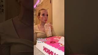 TRYING DUNKIN’S NEW HOLIDAY DRINK ☃️🩵shortsfeed feed review [upl. by Anirtap486]