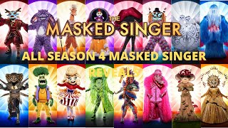 All Masked Singer Reveals Season 4  The Masked Singer USA [upl. by Erkan]