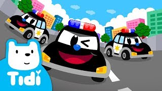 Brave Police Cars Song ♪  Car Songs  Vehicle Songs  Sing Along with TidiKids [upl. by Oliva]