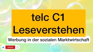 TELC C1 Leseverstehen  Werbung in der sozialen Marktwirtschaft [upl. by Peti]