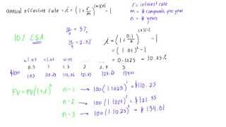 Annual effective rate explained with an example compounding semi annually [upl. by Waers863]