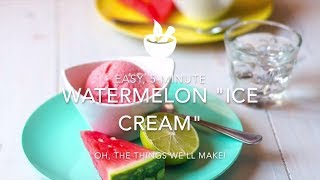 5 Minute Easy Watermelon Ice Cream Paleo Dairy Free Vegan [upl. by Bever528]