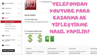 YOUTUBE TELEFONDAN PARA KAZANMA AKTİFLEŞTİRME NASIL YAPILIR [upl. by Cora]