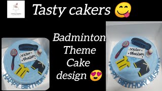 badminton theme Cake design 😍tastycakers [upl. by Purdum]