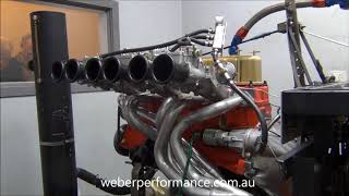 Holden 202 Race Engine Dyno Triple Webers [upl. by Ball]