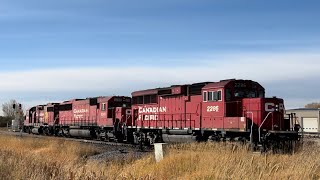 SD60 C55 Departing North at Collicutt [upl. by Venus288]