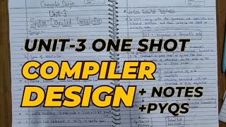 Compiler design unit 3 one shot  Compiler Design Previous Year Questions Solved  Aktu Cd exam [upl. by Yreva]