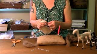 Needle Felting Tutorial  Sarafina Fiber Art Goat Series 5 Horns and Head [upl. by Atiroc]