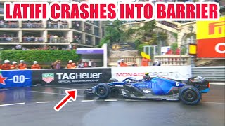 Latifi amp Stroll HIT The Barrier During Formation Lap  2022 Monaco GP Race [upl. by Yrnehnhoj]