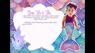 Little Mermaid theme for Godparents Proposal Digital Video Invitation [upl. by Enimzzaj]