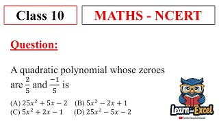 A quadratic polynomial whose zeroes are 25 and −15 is [upl. by Araminta]