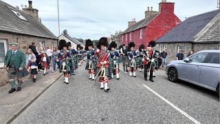 Drum Majors lead Pipe Bands marching into Tomintoul ahead of the 2024 Tomintoul Highland Games [upl. by Genny]