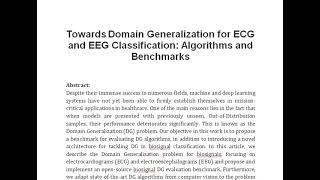 Towards Domain Generalization for ECG and EEG Classification Algorithms and Benchmarks [upl. by Woodhouse]