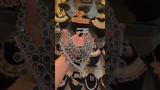 1 carat diamond zircon set 923046003194 foryou necklace diamond wedding bridal viralvideo [upl. by Lertram357]