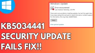 Windows 10 kb5034441 Security Update Fails FIX 2024 [upl. by Dranyl]