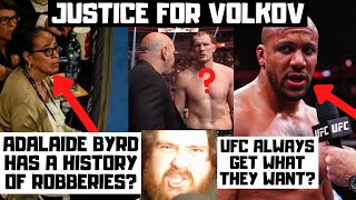 JUSTICE FOR ALEXANDER VOLKOV Dana White Claims He Was Robbed Adalaide Byrd Scored For Gane [upl. by Aldora735]