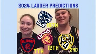 2024 AFL Ladder Predictions [upl. by Sterner]