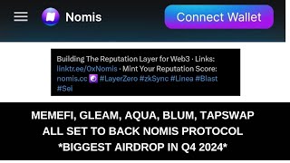 Nomis Protocol Telegram Airdrop Biggest Airdrop in Q4 2024  Backed by Major Projects [upl. by Isej759]