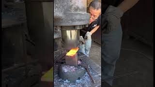 The process of forging a bone cutting knife with bearing steel by a blacksmith [upl. by Sharyl]