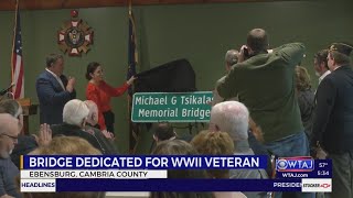 Bridge dedicated to Ebensburg mayor WWII veteran [upl. by Atidnan]