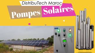 POMPE SOLAIRE GRUNDFOS  CRI PUMPS INSTALLATION DISTRIBUTECH MAROC ضخ المياه بالطاقة الشمسية للري [upl. by Beverley]