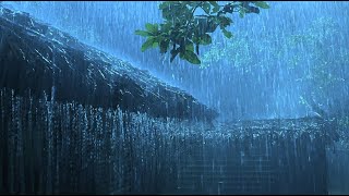 Heavy Rainstorm and Strong Thunder Sounds for Sleeping  Black Screen Rain for Sleep Fall Asleep [upl. by Cj124]