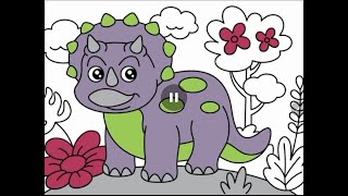 94  do you know about TRICERATOPS lets learn and color [upl. by Timms970]