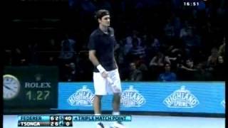 Roger Federer vs JoWilfried Tsonga  ATP London 2011 Highlights [upl. by Nnylirret]