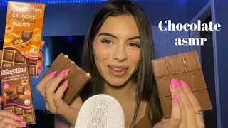 Chocolate tapping amp scratching ASMR🍫cupped eating sounds whispering crinkly sounds [upl. by Imotih]