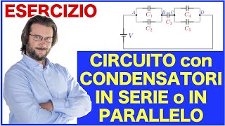 Circuito con condensatori in serie e parallelo [upl. by Eli252]