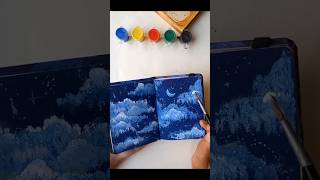 cloudy sky  Mini notebook painting beginners painting art drawing [upl. by Accemahs528]