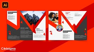 How to Make Professional Brochure in Illustrator  Tri fold Brochure Tutorial 1  Codeigma Learning [upl. by Gallard950]