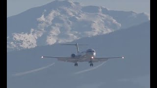 4K  Fokker 100  Avanti Air approaching and take off at LOWIInnsbruck Airport  022020 [upl. by Lawrence28]