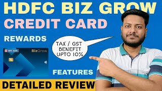 HDFC Biz Grow Credit Card 💳 2024  Credit Card Review  Features Eligibility Fee [upl. by Enoitna]